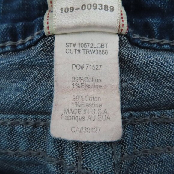 True Religion Women 26 Billy Big T Medium Wash Blue Distressed Torn Denim Jeans - Picture 15 of 16